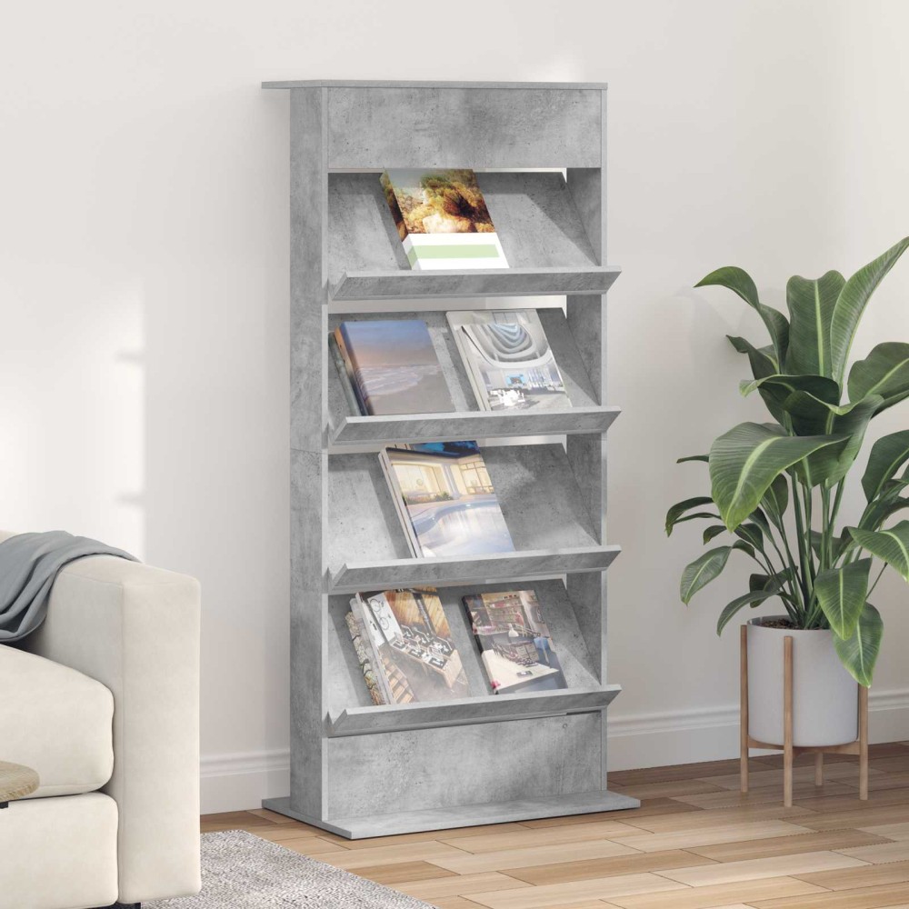 vidaXL Ράφι Περιοδικών Σκυρόδεμα Γκρι 70x41x156cm