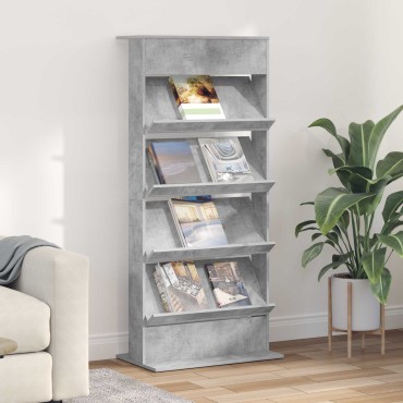 vidaXL Ράφι Περιοδικών Σκυρόδεμα Γκρι 70x41x156cm