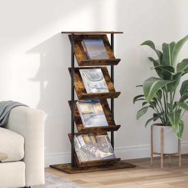 vidaXL Ράφι Περιοδικών Καπνιστό Δρύς 68x40x123.5cm