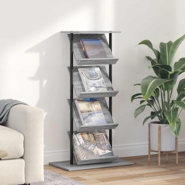 vidaXL Ράφι Περιοδικών Γκρίζο Σονομα 68x40x123.5cm