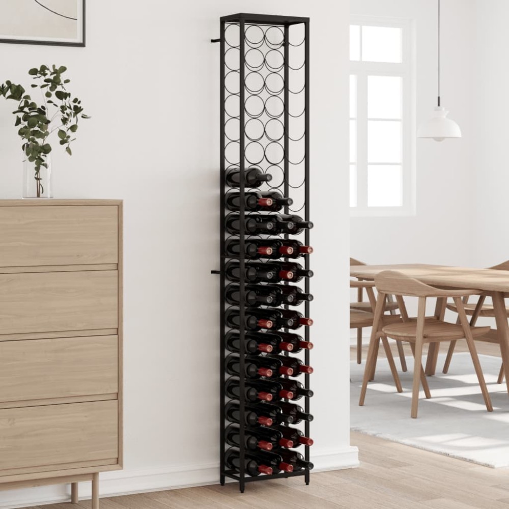 vidaXL Ραφιέρα Κρασιών 57 Μπουκ. Μαύρη 34x18x200cm Σφυρήλατο Σίδερο 1 τεμ. vidaXL Ραφιέρα Κρασιών 57 Μπουκ. Μαύρη 34x18x200cm Σφυρήλατο Σίδερο 1 τεμ.