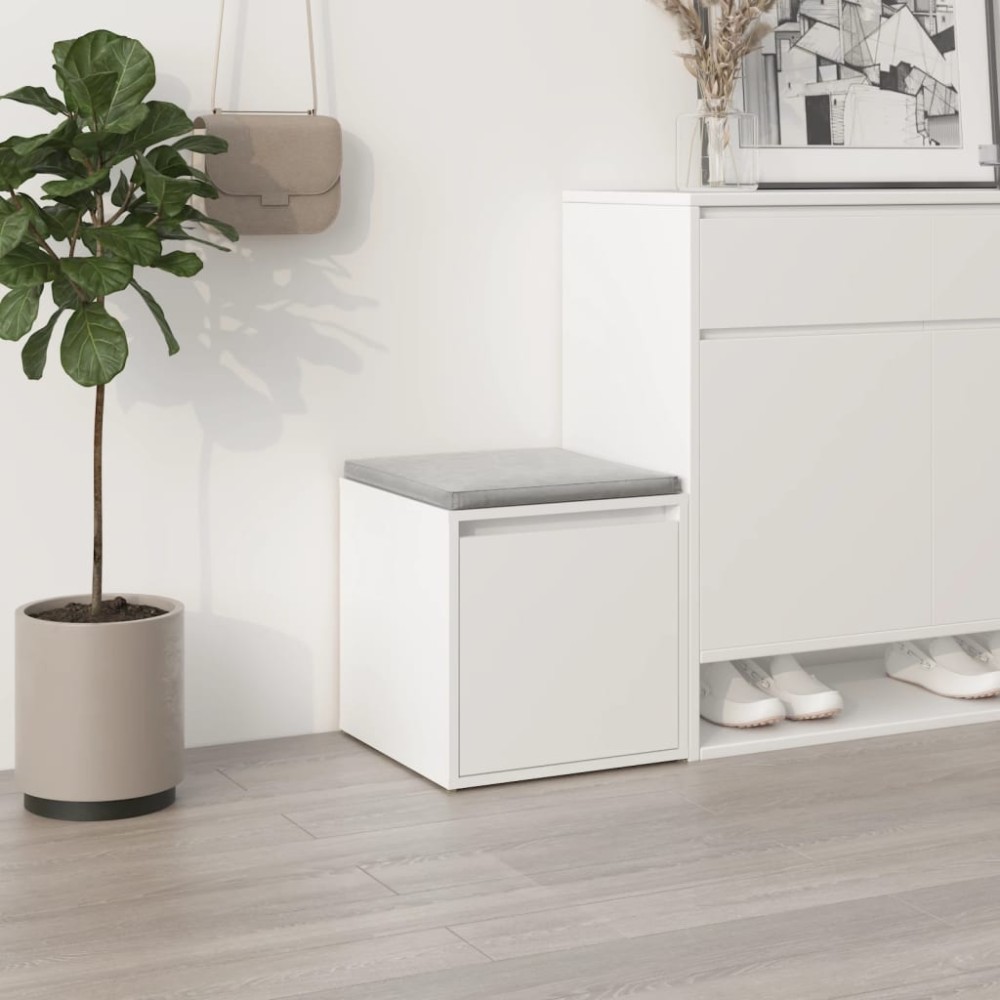 vidaXL Κουτί με Συρτάρι Λευκό 40,5x40x40cm Επεξεργασμένο Ξύλο