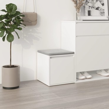 vidaXL Κουτί με Συρτάρι Λευκό 40,5x40x40cm Επεξεργασμένο Ξύλο