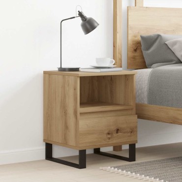 vidaXL Κομοδίνο τεχνίτης Δρυς 40x35x50cm από Επεξεργασμένο Ξύλο 1 τεμ.