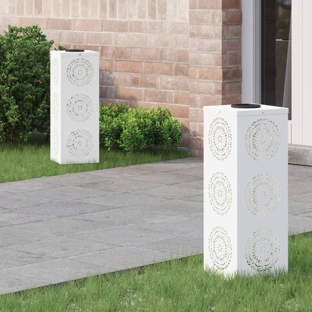 vidaXL Ηλιακό LED Φως Δρόμου 2 τμχ. Θερμό λευκό 18 x 18 x 50 εκ.