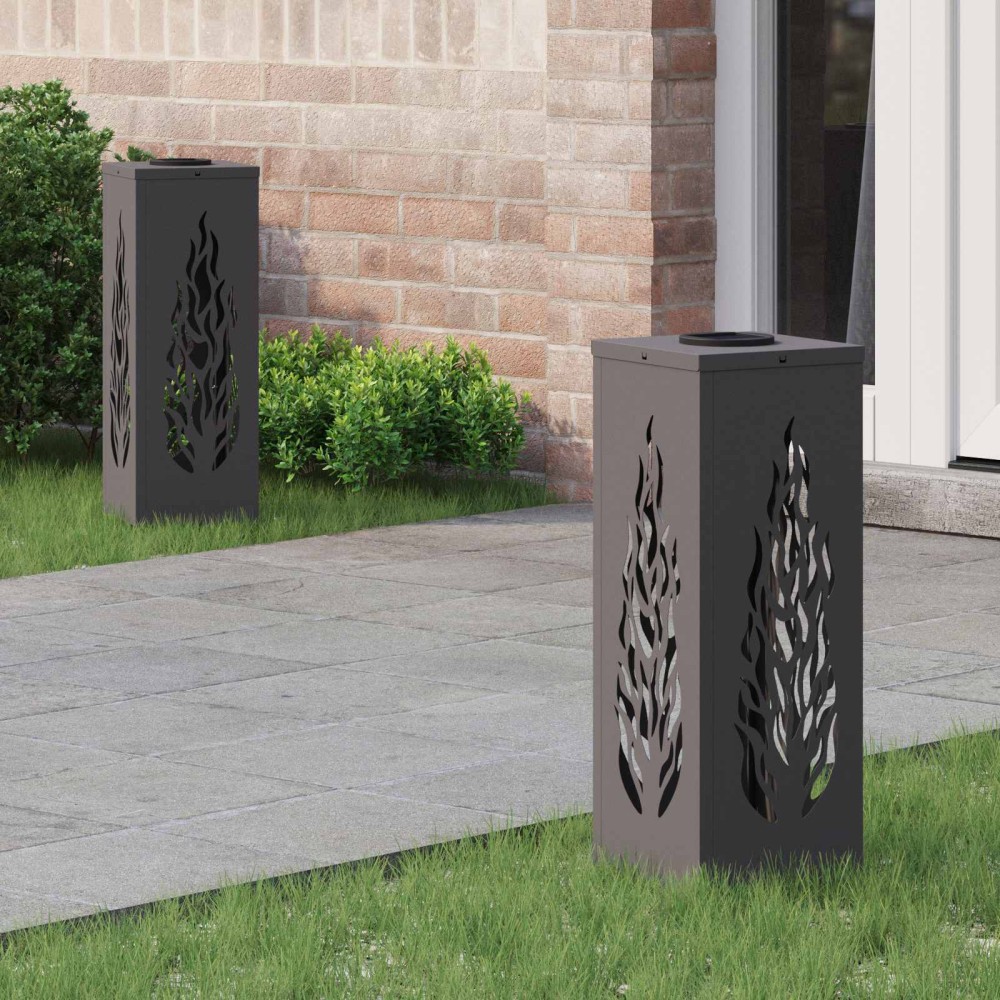 vidaXL Ηλιακό LED Φως Δρόμου 2 τμχ. Θερμό λευκό 18 x 18 x 50 εκ.