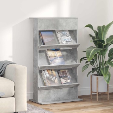 vidaXL Ράφι Περιοδικών Σκυρόδεμα Γκρι 70x41x126cm