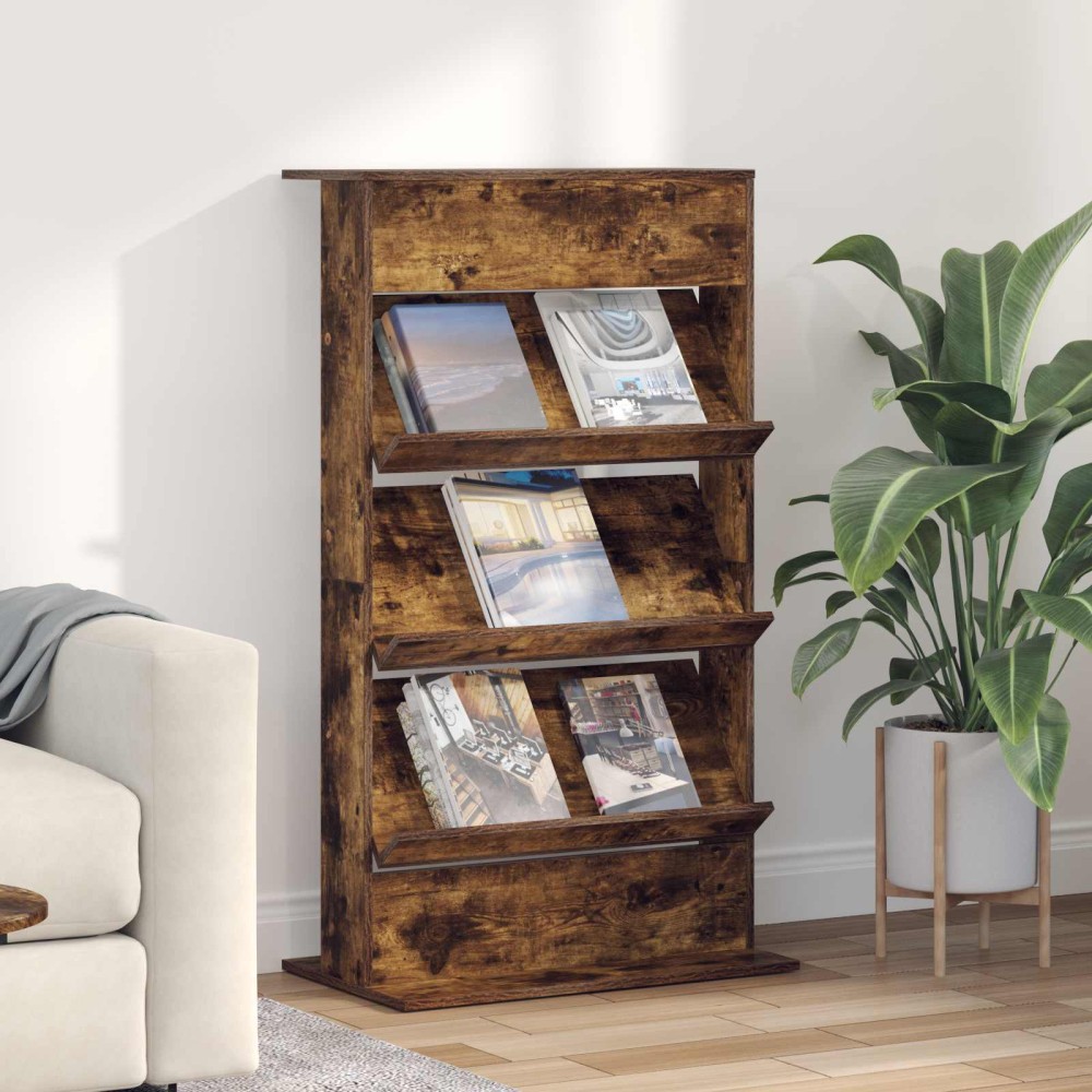 vidaXL Ράφι Περιοδικών Καπνιστό Δρύς 70x41x126cm