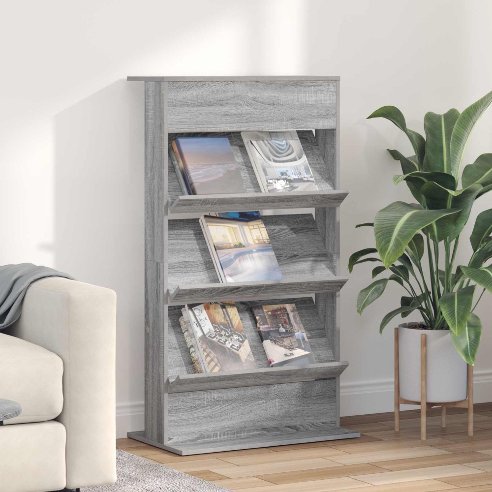 vidaXL Ράφι Περιοδικών Γκρίζο Σονομα 70x41x126cm