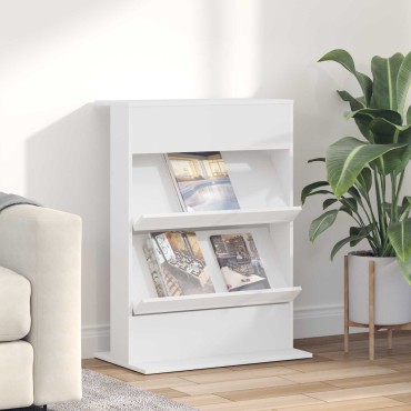 vidaXL Ράφι Περιοδικών Λευκό 70x41x96cm Επεξεργασμένο Ξύλο