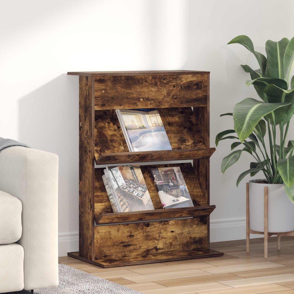 vidaXL Ράφι Περιοδικών Καπνιστό Δρύς 70x41x96cm