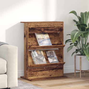 vidaXL Ράφι Περιοδικών Παλιό ξύλο 70x41x96cm Επεξεργασμένο Ξύλο