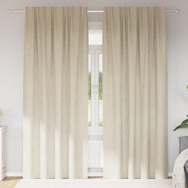 vidaXL Κουρτίνες συσκότισης 2 τμχ. Κρεμ 140x260cm Βελούδο