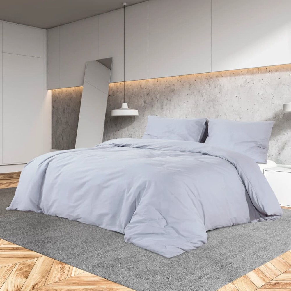 vidaXL Σετ Παπλωματοθήκης Γκρι 220 x 240 εκ. Βαμβακερό