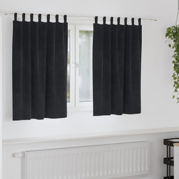 vidaXL Κουρτίνες 2 τμχ. Μαύρο 140x140cm Βελούδο