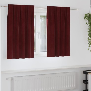 vidaXL Κουρτίνες συσκότισης 2 τμχ. Κόκκινο 140x140cm Βελούδο