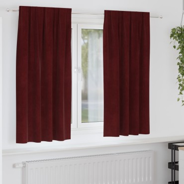 vidaXL Κουρτίνες 2 τμχ. Κόκκινο 140x175cm Βελούδο