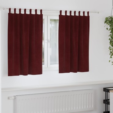 vidaXL Κουρτίνες συσκότισης 2 τμχ. Κόκκινο 140x140cm Βελούδο