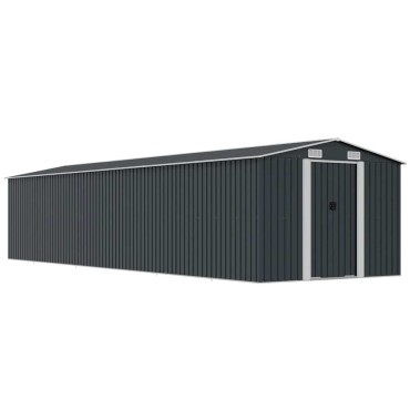 vidaXL Αποθήκη Κήπου Ανθρακί 257 x 779 x 181 εκ. Γαλβανισμένο Ατσάλι