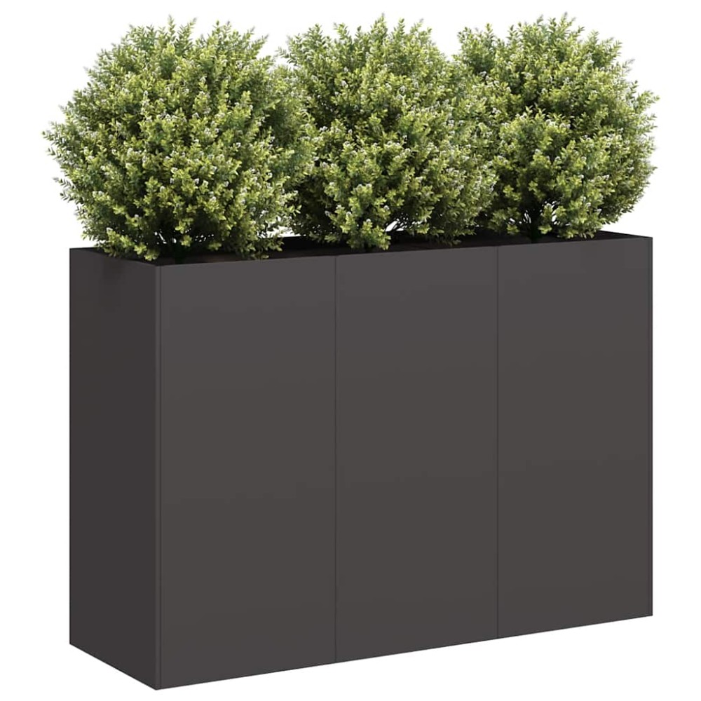 vidaXL Ζαρντινιέρα Μαύρη 120x40x80 εκ. από Χάλυβα Ψυχρής Έλασης