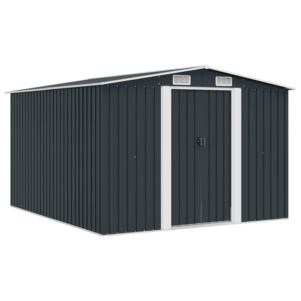 vidaXL Αποθήκη Κήπου Ανθρακί 257 x 298 x 178 εκ. από Μέταλλο