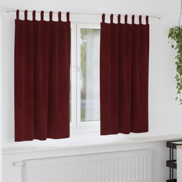 vidaXL Κουρτίνες συσκότισης 2 τμχ. Κόκκινο 140x175cm Βελούδο