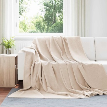 vidaXL Ριχτάρια 6 τμχ. Μπεζ 240 x 270 εκ. 9.93 Μαλλί