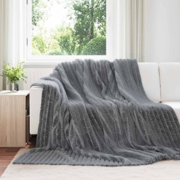 vidaXL Ριχτάρια 6 τμχ. Σκούρο Γκρι 270 x 240 cm 8.79 Μαλλί