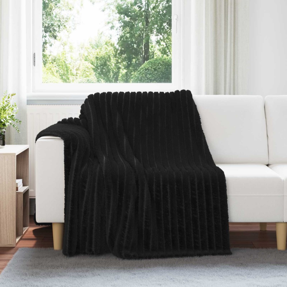 vidaXL Ριχτάρια 6 τμχ. Μαύρο 200 x 150 cm 4.75 Μαλλί