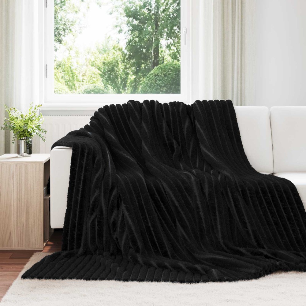 vidaXL Ριχτάρια 6 τμχ. Μαύρο 270 x 240 cm 10.96 kg Μαλλί