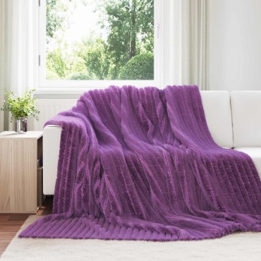 vidaXL Ριχτάρια 6 τμχ. Μοβ 240 x 220 cm 8.76 Μαλλί