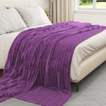 vidaXL Ριχτάρια 6 τμχ. Μοβ 270 x 240 cm 9.15 Μαλλί