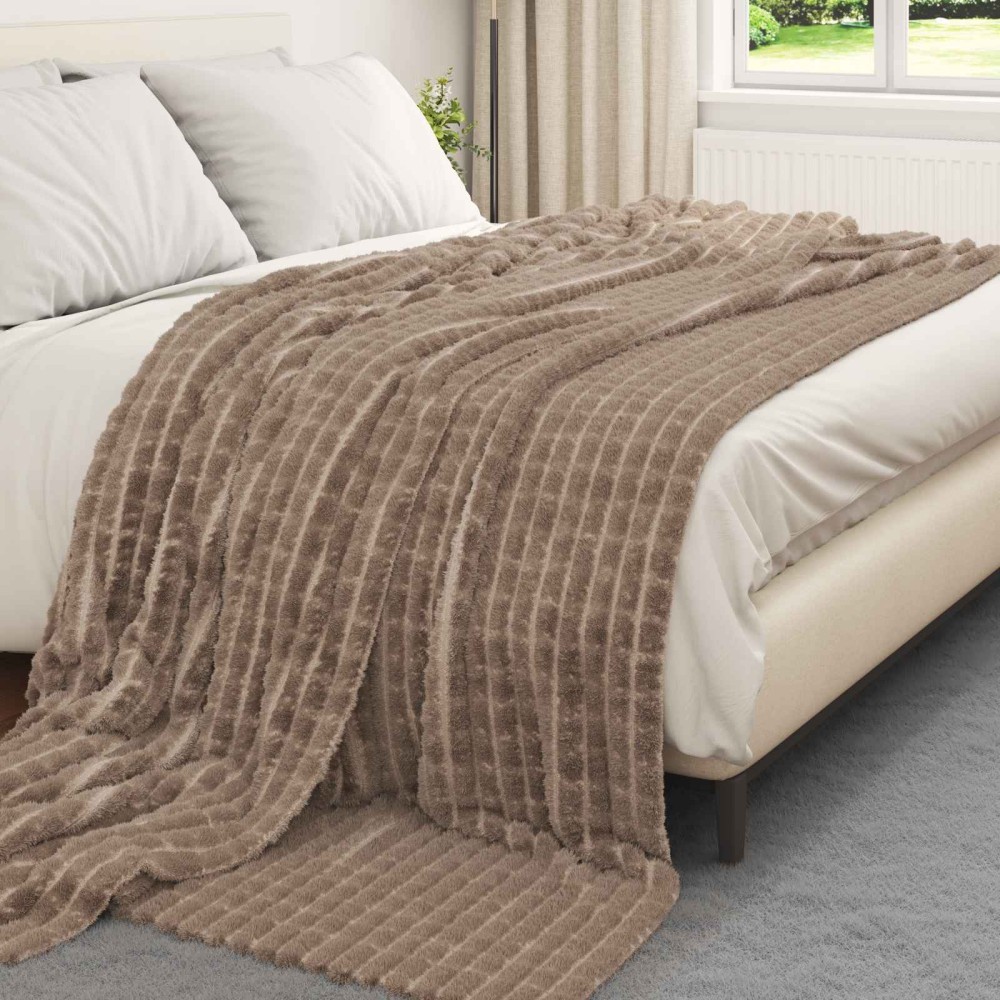 vidaXL Κουβέρτα Καμηλοπάρδαλη 240 x 220 cm Μαλλί