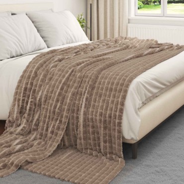 vidaXL Κουβέρτα Καμηλοπάρδαλη 240 x 220 cm Μαλλί