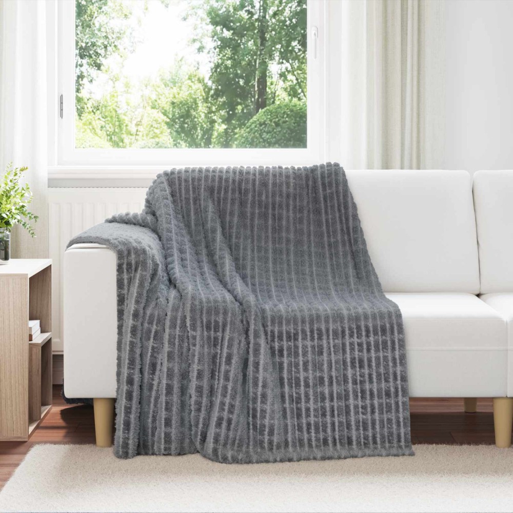 vidaXL Ριχτάρια 6 τμχ. Σκούρο Γκρι 200 x 150 cm 4.5 kg Μαλλί