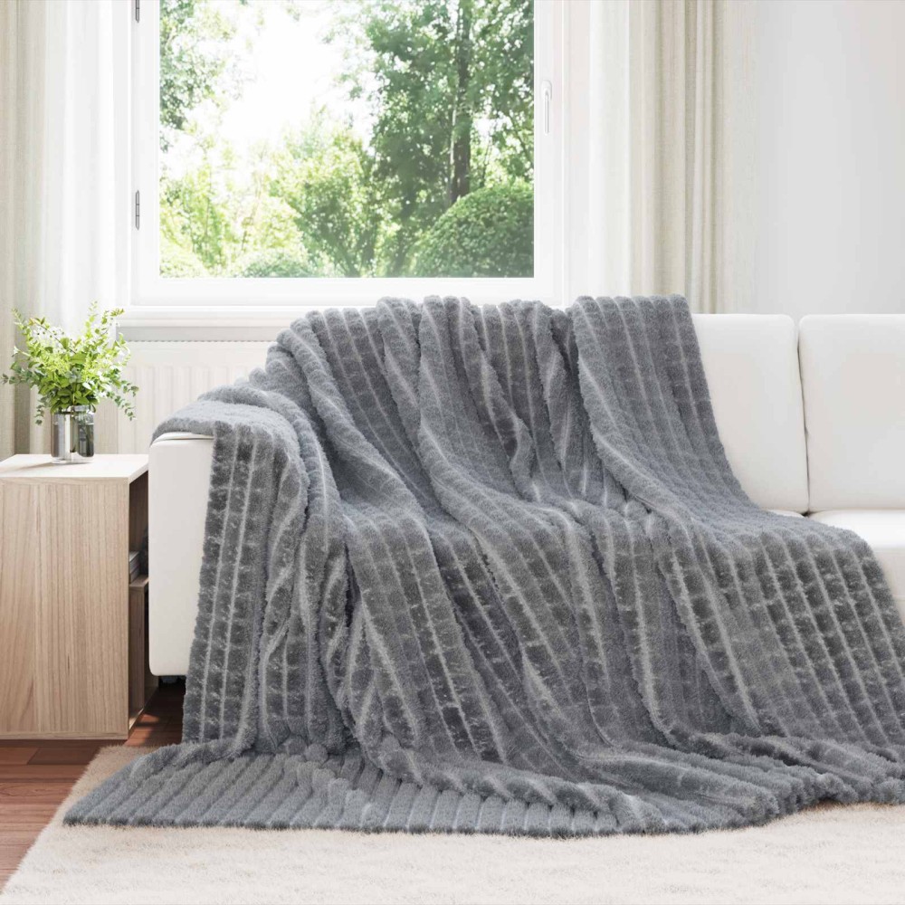 vidaXL Ριχτάρια 6 τμχ. Σκούρο Γκρι 270 x 240 cm 9.44 kg Μαλλί