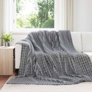 vidaXL Ριχτάρια 6 τμχ. Σκούρο Γκρι 270 x 240 cm 9.44 Μαλλί