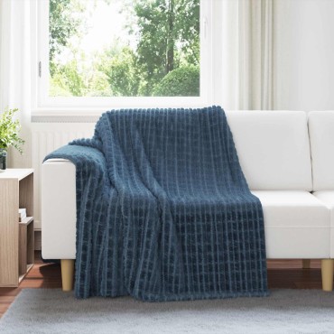 vidaXL Ριχτάρια 6 τμχ. Σκούρο μπλε 200 x 150 cm 4.5 Μαλλί