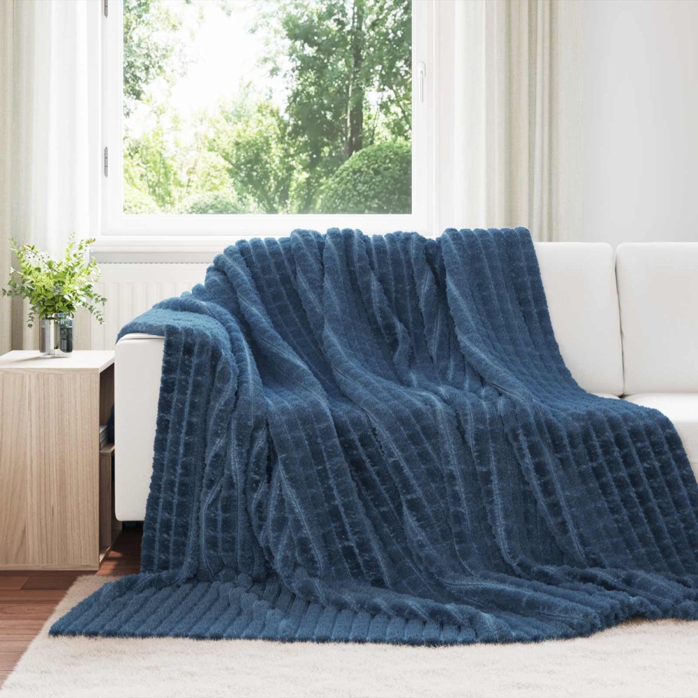 vidaXL Ριχτάρια 6 τμχ. Σκούρο μπλε 240 x 220 cm 9.37 kg Μαλλί
