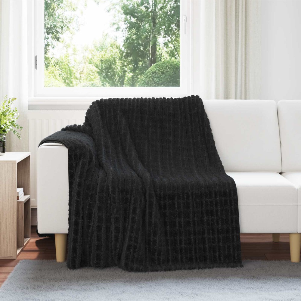 vidaXL Ριχτάρια 6 τμχ. Μαύρο 200 x 150 cm 4.5 kg Μαλλί