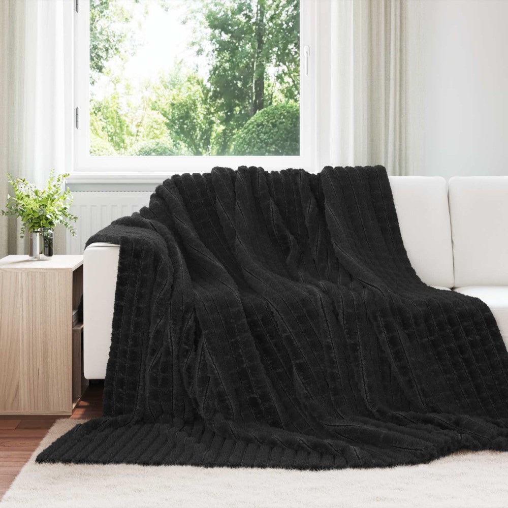 vidaXL Ριχτάρια 6 τμχ. Μαύρο 270 x 240 cm 10.54 kg Μαλλί