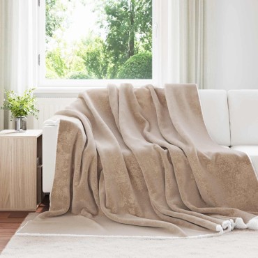 vidaXL Κουβέρτα Καμηλοπάρδαλη 220 x 240 cm Μαλλί
