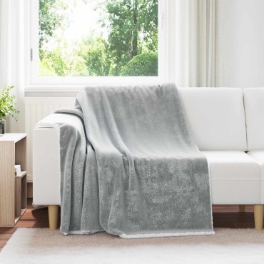 vidaXL Κουβέρτα Γκρι 150 x 200 cm Μαλλί