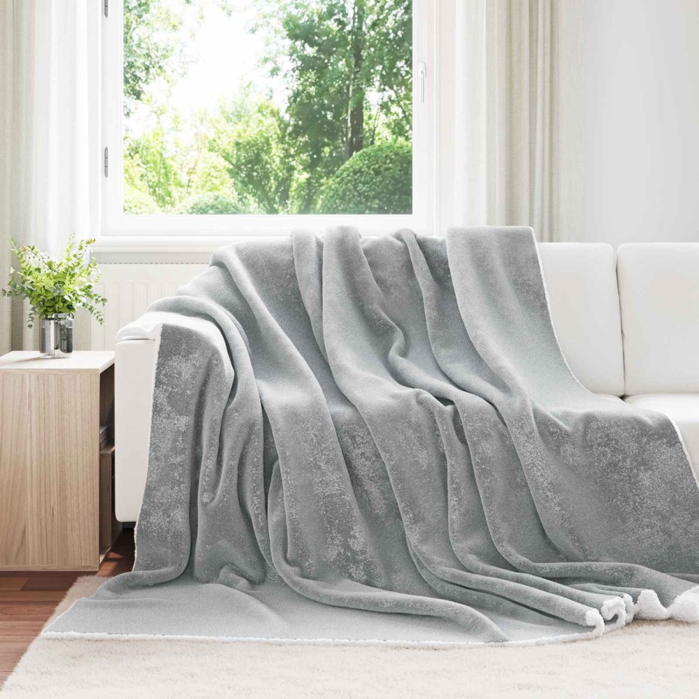 vidaXL Κουβέρτα Γκρι 240 x 270 εκ. Μαλλί
