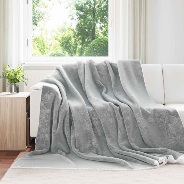 vidaXL Κουβέρτα Γκρι 240 x 270 εκ. Μαλλί