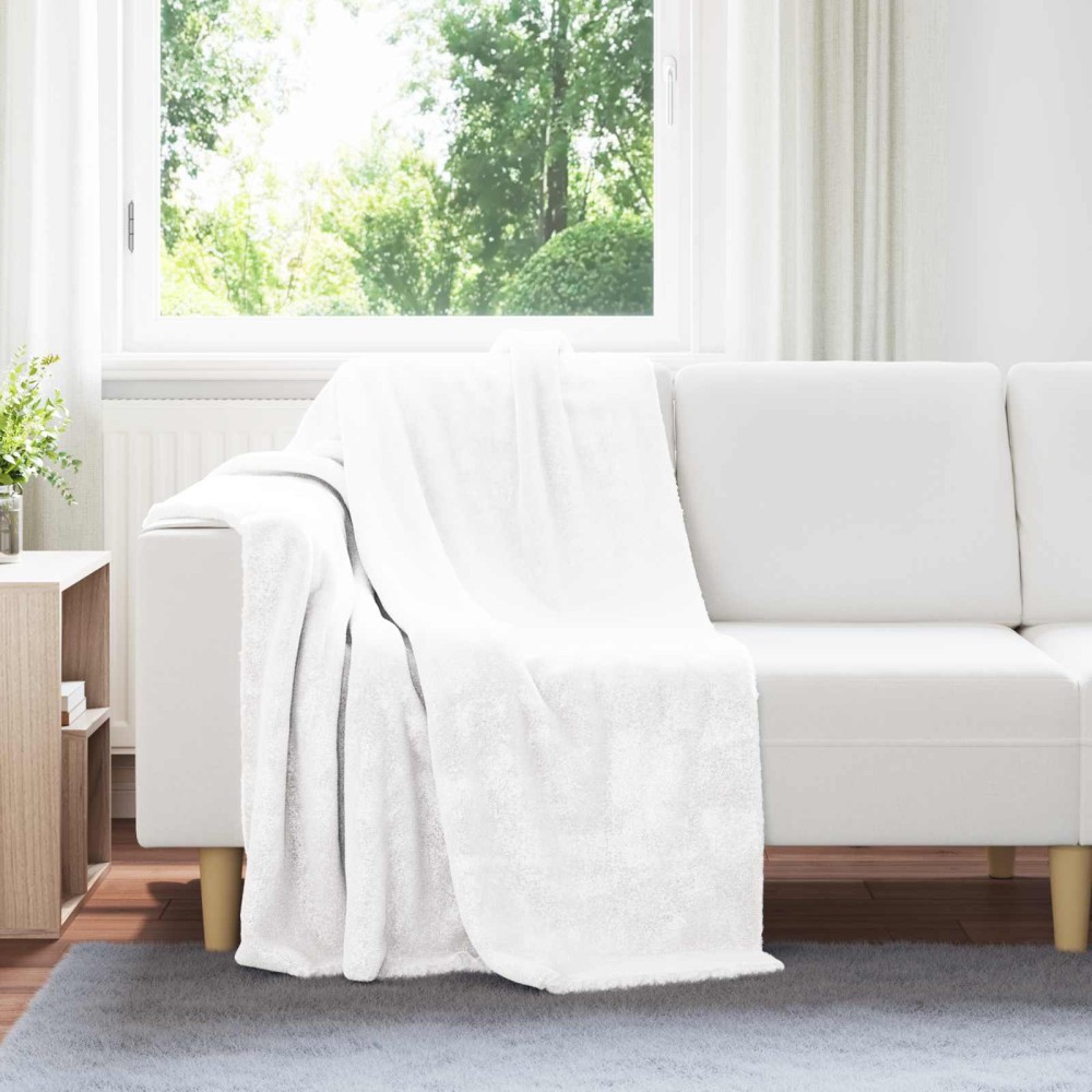 vidaXL Ριχτάρι Λευκό 130 x 150 cm 1 kg Μαλλί