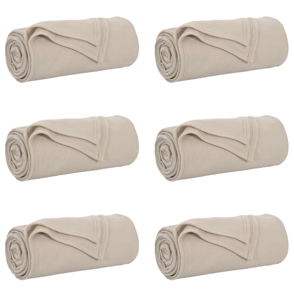 vidaXL Ριχτάρια 6 τμχ. Μπεζ 200 x 150 cm 2.61 Μαλλί