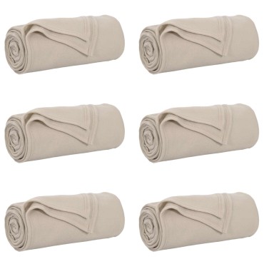 vidaXL Ριχτάρια 6 τμχ. Μπεζ 200 x 150 cm 2.61 Μαλλί