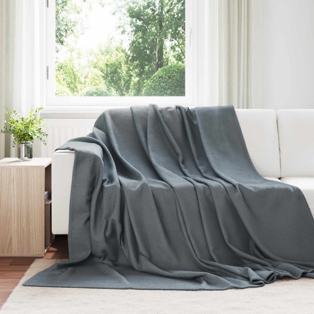 vidaXL Ριχτάρια 6 τμχ. Σκούρο Γκρι 240 x 220 cm 4.44 kg Μαλλί