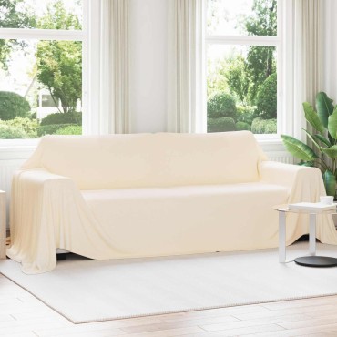 vidaXL Ριχτάρια 6 τμχ. Κρεμ 350 x 270 εκ. 8.09 Μαλλί
